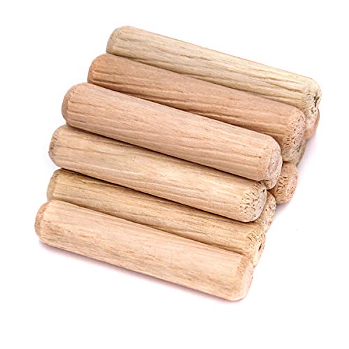 ZOENHOU 1000 PCS 6mm x 1 1/2‘’ Wooden Dowel Pins, Straight Dowel Rods Made of Hard Wood, Fluted Wood Dowel Plugs with Beveled Ends Tapered for Easy Insertion, Accessory Kit for Woodworking Furniture - size: 6mm x 1 1/2‘’