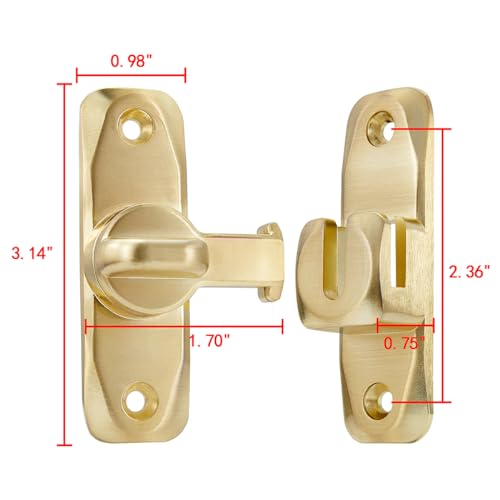 Gold Barn Door Latches,90/180 Degree Gate Lock_B - color: Gold
