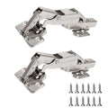 BADALU 165 Degree Kitchen Cabinet Hinges (1 Pair, 2 PCS) Concealed Hydraulic Adjustable Mounting, Soft Closing Nickel-Plated Steel Buffer Dampers for Frameless Cabinet Doors(Fixed Full Overlay) - style: 165 Degree Full Overlay 2pcs