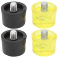 Replacement Mallet Head Tips Rubber Hammer 4 Pcs Yellow Black Plastic Set (Φ40mm)