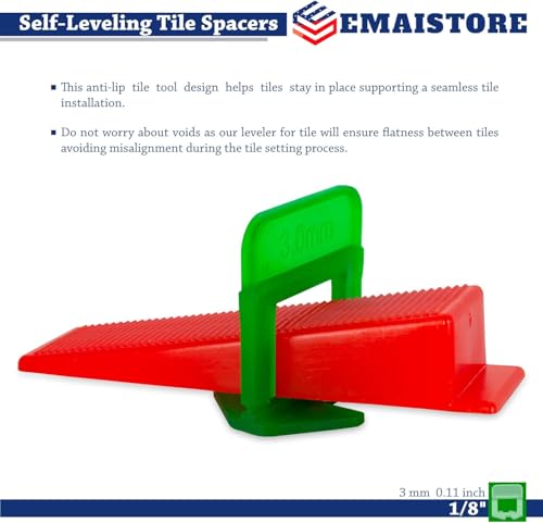 Tile Leveling System (1/8 Inch) – 400 Tile Spacers + 200 Reusable Wedges + 1 Tile Plier – Perfect for Seamless Floor & Wall Tile Installation – 3mm Ceramic & Stone Spacers - color: 400 Spacers + 200 Wedges + 1 Tile Plier