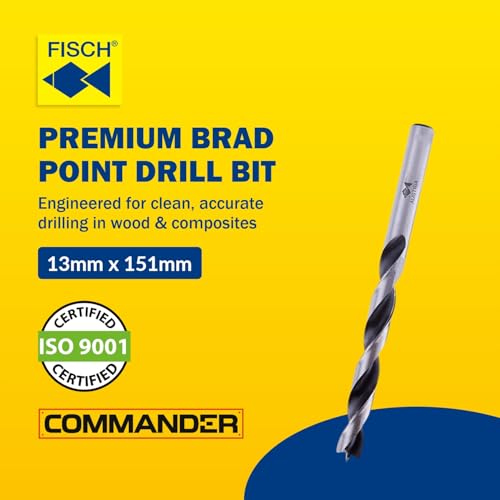 Premium Brad Point Drill Bit - High-Accuracy Woodworking Size: 13mm x 151mm - size: 13 mm x 151 mm (Pack of 1)