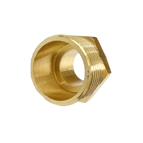 3/4" x 1/2" Male Threaded Hex Nipple Reducer Brass NPT Pipe Fitting Adapter Straight Connectors Pack of 2 - size: 3/4" x 1/2" -2 Pack