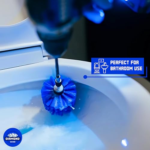 Diamond Shine 3-Pack Multipurpose Drill Brush Attachment Set – Turns Drill Into Electric Power Scrubber for Tile, Grout, Floors, Bathtub & Shower