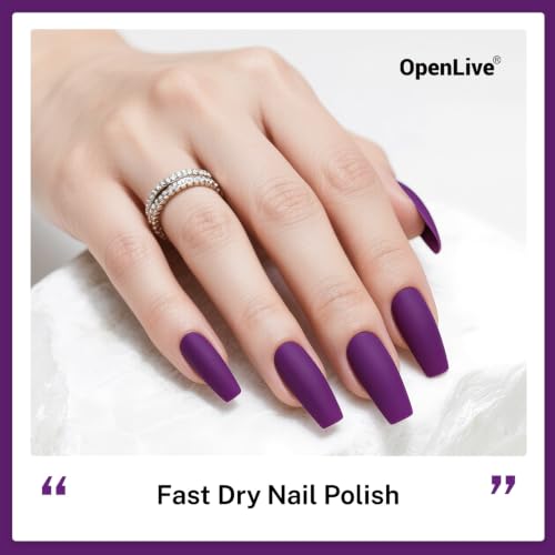 OpenLive 16.5ml Purple Nail Polish Large Volume Quick Drying Nail Polish, Fast Drying and Long Lasting Color Nail Art DIY Home Manicure Gift for Women - color: Purple