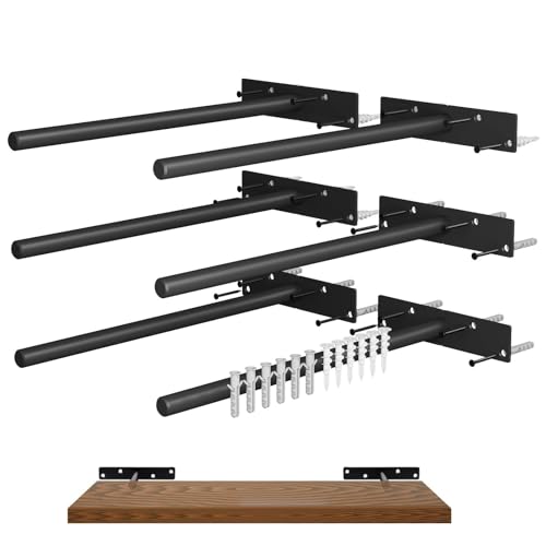 Floating Shelf Brackets, 12 inch Hidden Shelf Brackets Heavy Duty Blind Shelf Support, 200LBS Load Capacity, 6 Pack Floating Shelf Hardware for DIY Wood Wall Floating Shelves - size: 12 Inch