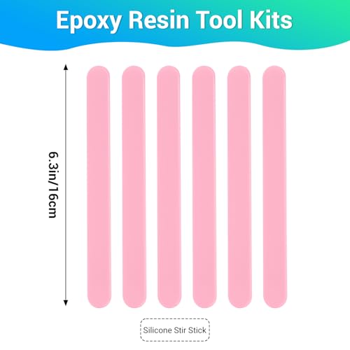 Gartful 6PCS Large Silicone Stir Sticks, Reusable Epoxy Resin Stir Sticks for Resin Mixing, Paint, Making Glitter Tumblers Cups, Arts, Crafts, Facial Mask Stirring Rods, 6.3" Long, Pink - color: Pink, size: Medium