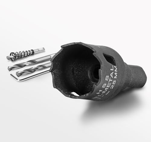1 Inch Hole Saw with 9.1mm Triangle Shank Arbor, JTemgle Bi-Metal Hole Saw Heavy Duty Hole Cutting Tool for Cornhole Boards, Recessed Lights, Wood, Plastic, Drywall & Soft Metal - size: 1 in