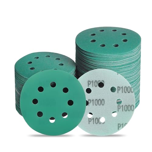 5 Inch 8 Hole P1000 Grit Zirconia Wet Dry Sanding Discs - 50 Pack - size: 1000 Grit