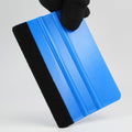 2-Pack Felt Edge Squeegee Tool for Vinyl Wrap & Wallpaper Smoothing, Plastic Scraper with Replacement Fabric Felts, Anti-Scratch Applicator for Car Window Tint, Glass Film & Craft Decals - color: Blue