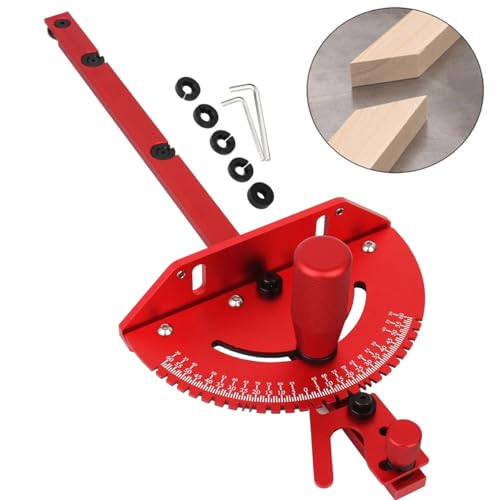 Table Saw Miter Gauge, Works w/Table Saws, Router Table, Band Saw (Red) - color: Red