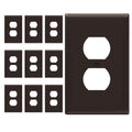 ENERLITES 10 Pack Mid-Size Duplex Outlet Covers Wall Plate, Brown - color: Brown, size: Mid-Size