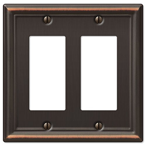 Amerelle 149RRDB Chelsea Wallplate, 2 Rocker, Steel, Aged Bronze, 1-Pack - color: Aged Bronze, size: 2 Rocker
