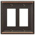 Amerelle 149RRDB Chelsea Wallplate, 2 Rocker, Steel, Aged Bronze, 1-Pack - color: Aged Bronze, size: 2 Rocker
