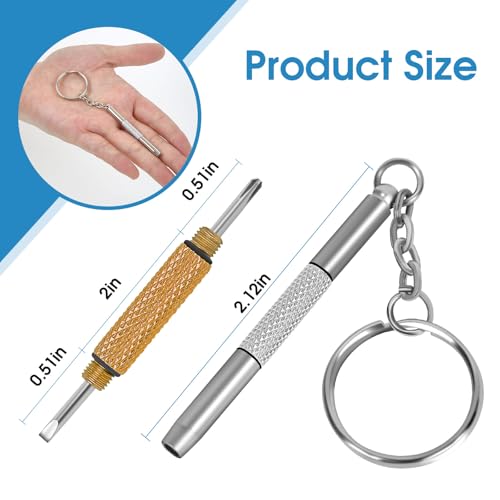 UNEAK - Eyeglass Screwdriver Repair Kit Silver & Yellow Precision 3 in 1 Mini Screwdrivers Set Keychain Glasses, Sunglasses, Sunglass, Watch, Electronics, Eyeglasses, Flat Head, Phillips, Hex - color: Silver Yellow