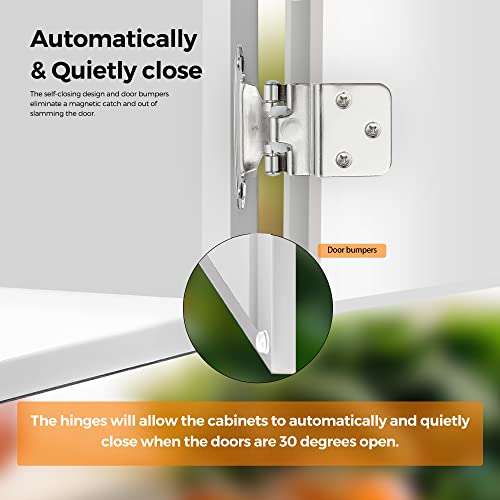 Ravinte 3/8" Inset Polished Chrome Cabinet Hinges 10 Pack (5 Pairs) - color: Polished Chrome