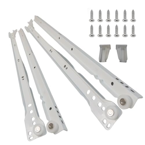20 Inch Euro Slides, Pack of 2, for Face-Frame and Frameless Cabinets. 75lbs Capacity Cold Rolled Steel, Powder Coated. Choose Length by Drawer Box and not Cabinet Depth. Includes Brackets & Screws - size: 20 Inch