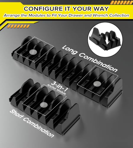 50pcs Magnetic Modular Wrench Organizer for Tool Box