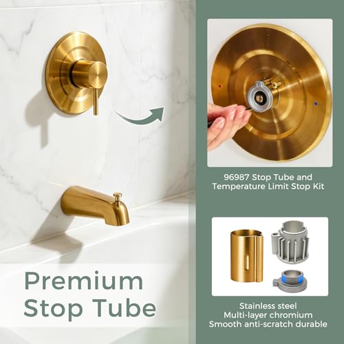 Compatible with Moen Stop Tube and Temperature Limit Stop Kit, Brushed Gold - color: Brushed Gold