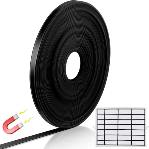 Tellegloww Black Magnetic Tape Roll Thin Strips, 1/2 Inch X 100 Feet, 1 Pcs - size: 1/2 inch x 100 feet