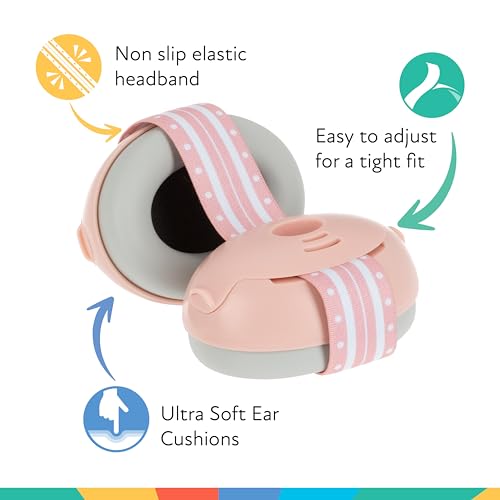Nuby Soft Sounds Noise-Canceling Earmuffs with Travel Case - color: Pink