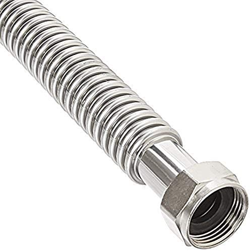 EZ-Fluid 12" x 3/4-Inch FIP x 3/4-Inch FIP, Corrugated Flexible Stainless Steel Water Heater Connector Supply Line for Female Iron Water Hose Pipes Fitting,12-Inch (1-Pc) - size: 3/4-Inch FIP x 3/4-Inch FIP, 12-Inch
