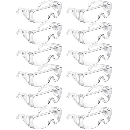 Queekay Safety Glasses over Eyeglasses Anti Dust Impact Scratch Safety Goggles for Men Women Nurses Workers Architect Lab