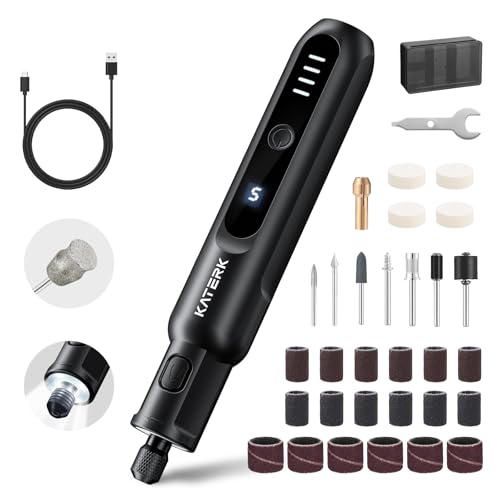 Katerk Pet Dog Nail Grinder - 5 Speed Quiet 32PCS Electric Dog Nail Trimmer - color: Black