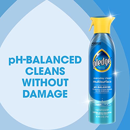 Pledge pH-Balanced Multisurface Spray, Gently Clean 101 Surfaces, Remove Dust and Messes, No Residue - Rainshower Scent, 9.7oz, Pack of 6 - size: 9.7 Fl Oz (Pack of 6)