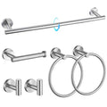 TQKAG Brushed Nickel Bathroom Hardware Set, 6-Piece Towel Bar Set 23.6 Inch - color: Brushed Nickel, size: 6-Pieces Set