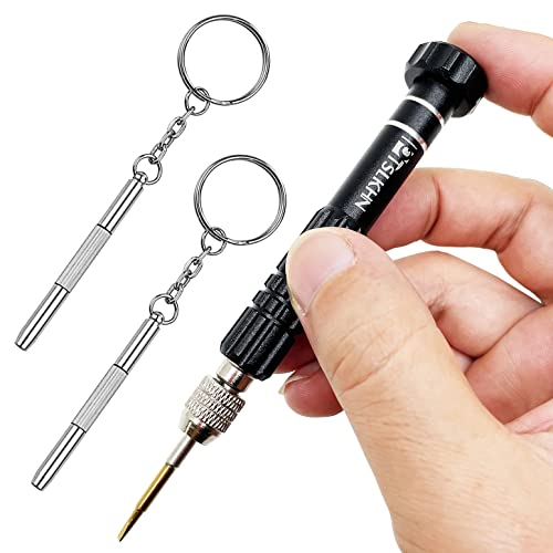 PTSLKHN Magnetic Screwdriver Kit, Black 5-in-1 Multifunctional Screwdriver | Magnetic, S2 Steel, For Eyeglass, Sunglasses, Electronics, Cellphone, Jewelry and More - color: Black