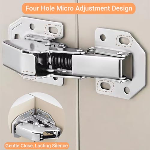BADALU 4-Pack Hidden Hinges for Cabinet Doors Frameless, Concealed Cabinet Hinges, 90 Degree Surface Mount Hinges 4.2 in (No Cup Grooving) - style: 90 degree Surface Mount Hinges - 4 Pack