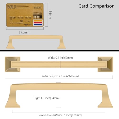 Amerdeco 10 Pack Champagne Bronze Cabinet Pulls 5Inch(128mm) Hole Center Cabinet Hardware Kitchen Cabinet Handles for Bathroom Drawer Pulls Dresser Pulls ZH0010 - color: Champagne Bronze, size: 5"/128MM Hole Center
