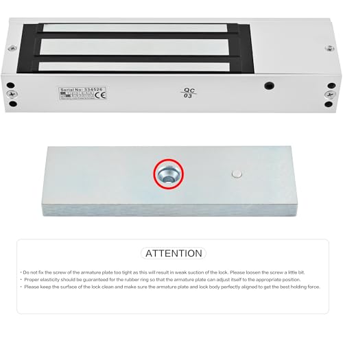 Electromagnetic Door Lock 12V DC Fail-Safe, 1200LBS Heavy-Duty Magnetic Lock, Surface-Mount for Metal & Wooden Doors, Office & Commercial Access Control - color: E-1200LBS Lock