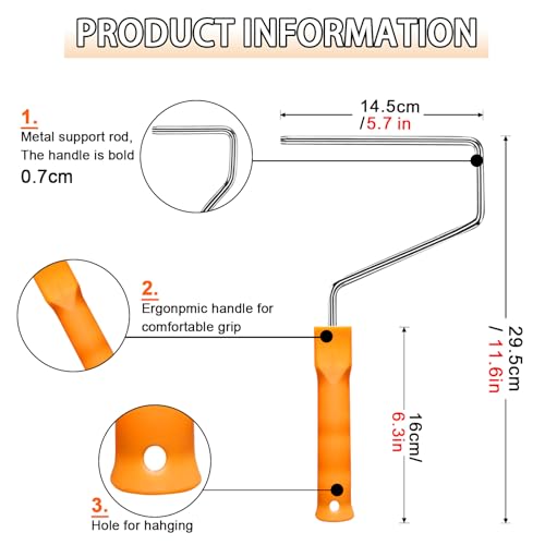 15 Pcs Paint Roller Cover with 2 Frame Set,6 inch Microfiber,3/8"Nap - size: 15 pieces 6" Roller+2 Frame