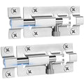 INBOF 2 Pack Slide Lock, 3 Inch Barrel Bolt Latch, Door Latch Lock with 12 Screws, Stainless Steel Slide Locks for Inside Door - color: Silver - 2 Pack
