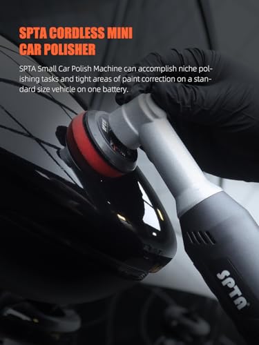 SPTA Cordless Mini Car Polisher, 12V Micro Cordless Scratches Killer Car Polisher RO/DA Mini Car Polisher for polishing, Sanding and Cleaning