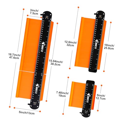 JOREST Connectable Contour Gauge (10+5 Inch), Gifts Ideas for Men Dad Handyman Husband Him, Shape Profile Duplicator with Lock, Outline Angle Measuring Tool, Template Tool, Tile Flooring, Scribe Edge - size: 15 Inch Package