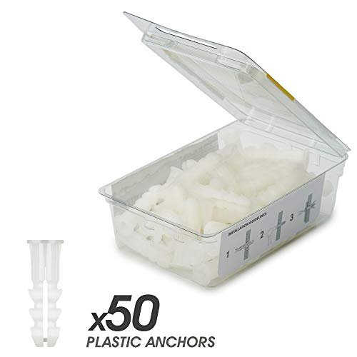 Premium Quality Ribbed Plastic Drywall Wall Anchors (#14-16 x 1-1/4") - size: #14-16 x 1-1/4”, style: Standard Pack