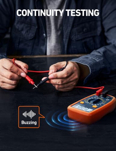 AstroAI Digital Multimeter Tester with Capacitance, 2000 Counts DC AC Voltmeter and Ohm Volt Amp Meter; Measures Voltage, Current, Resistance, Capacitance, Continuity and Diode, Orange - color: Orange