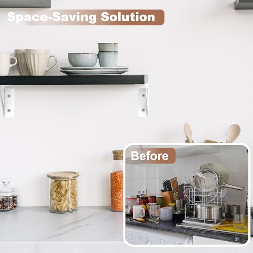SOGAL White Shelf Brackets 4 Inch Small Floating Shelf Bracket 4 Pack - size: 4x4inch-white