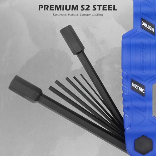 12-Piece Large Folding Hex Key Set Metric (1.5-12mm), Heavy Duty Allen Wrench Set, Portable Tool for Archery, Bike Repair, Furniture, and Basic Home Maintenance (Blue) - style: 12-Piece Metric (Folding - Blue)