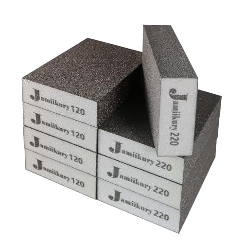 8pcs Sanding Blocks Assortment Kit, Sponge Sand Block Washable and Reusable, Wet & Dry Sandpaper Block for Wood Metal Drywall and Furniture Paint - 120/220 Grit - size: 120/220 Grits