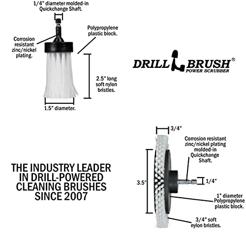 3 Pack Drill Brush Power Scrubber Cleaning Brush - Car Detailing Kit - color: White