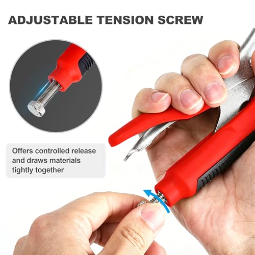 FASTPRO 4-Piece Locking Pliers Set with Heavy Duty Grip, Red - color: Red