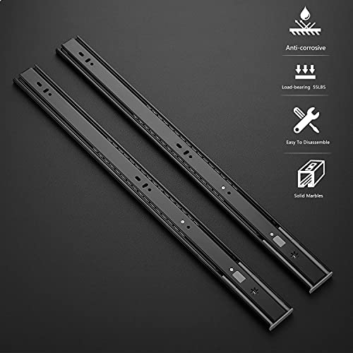 Ravinte Matte Black Soft Close Drawer Slides 22 Inch 1 Pairs 2 Pack - color: Black, size: 22 Inch
