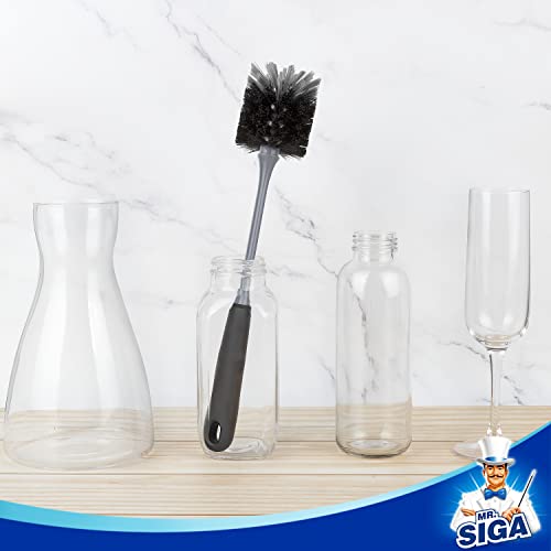 MR.SIGA Long Handle Bottle Brush, Non-Scratch Water Bottle Brush Cleaner - color: Black