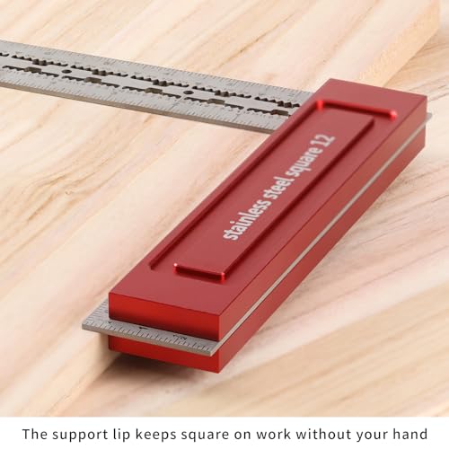 Precision Woodworking Square, Woodworking Scriber Marking Line Ruler 12inch - style: 12 Inch