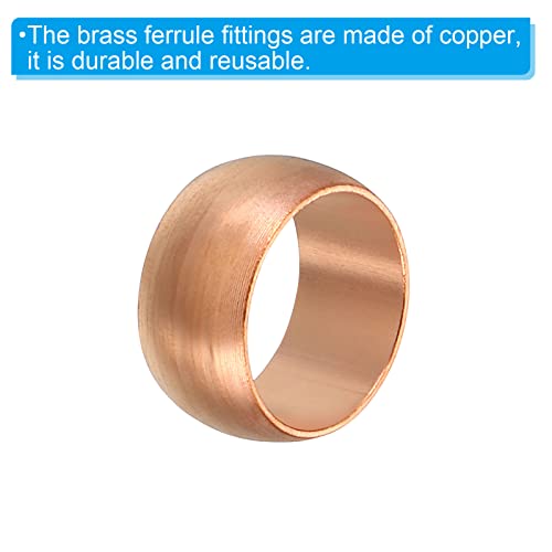 PATIKIL 10mm Tube OD Compression Sleeves Ferrules, 5 Pack Copper Ferrule Fitting Compression Fitting Assortment Kit for Air Water Gas - size: 10mm