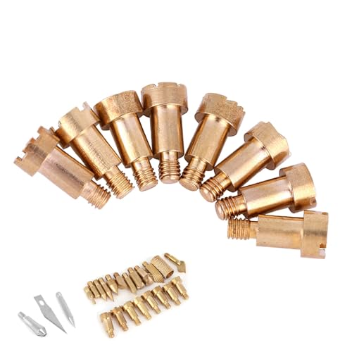 Wood Burning Tips, 23Pcs Craft Wood Burning Pen Tips, Soldering Brass Pen Tips Stencil Soldering Pyrography Working Carving
